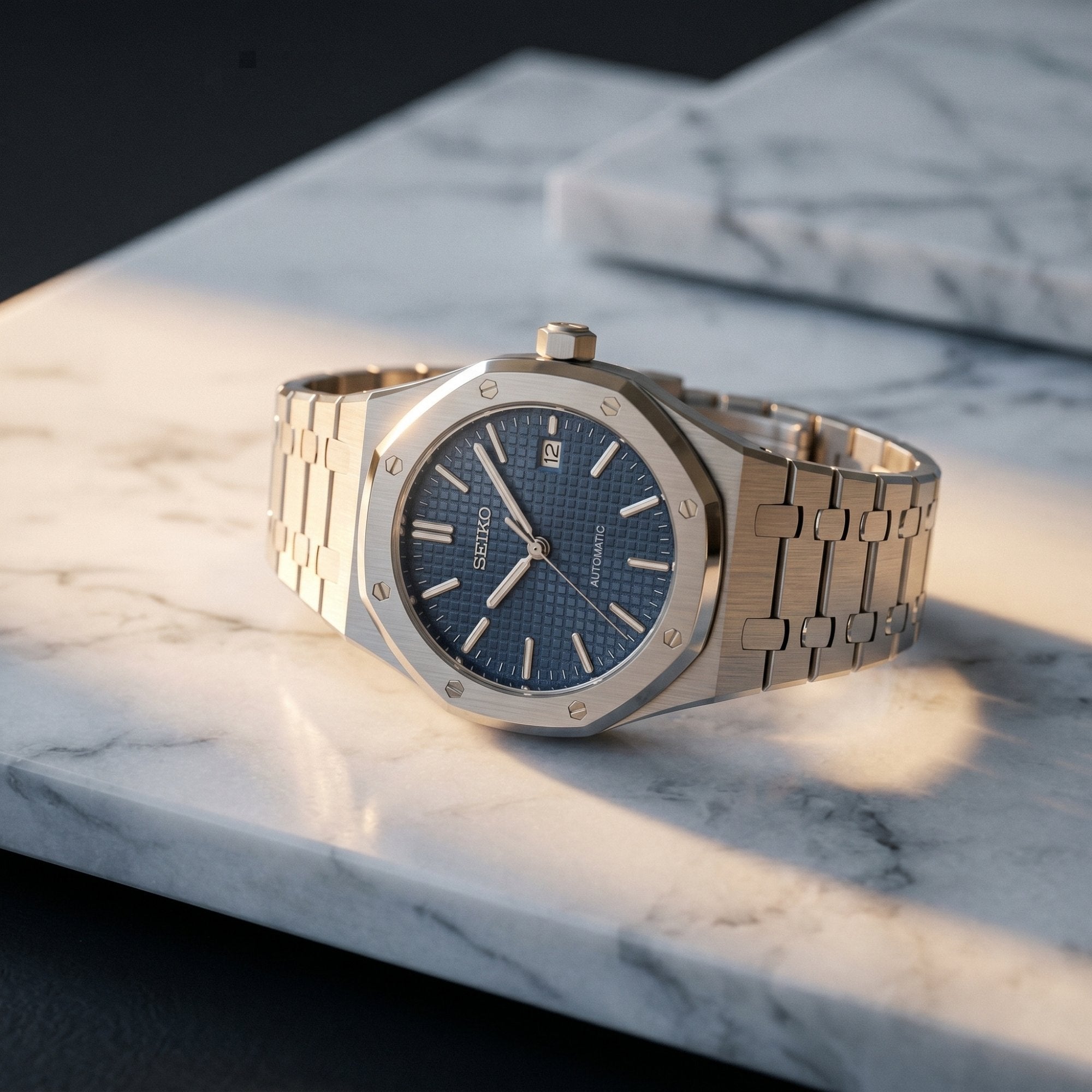 Horalys - Montres seiko mod Royal ak Bleu Sur Marbre Image