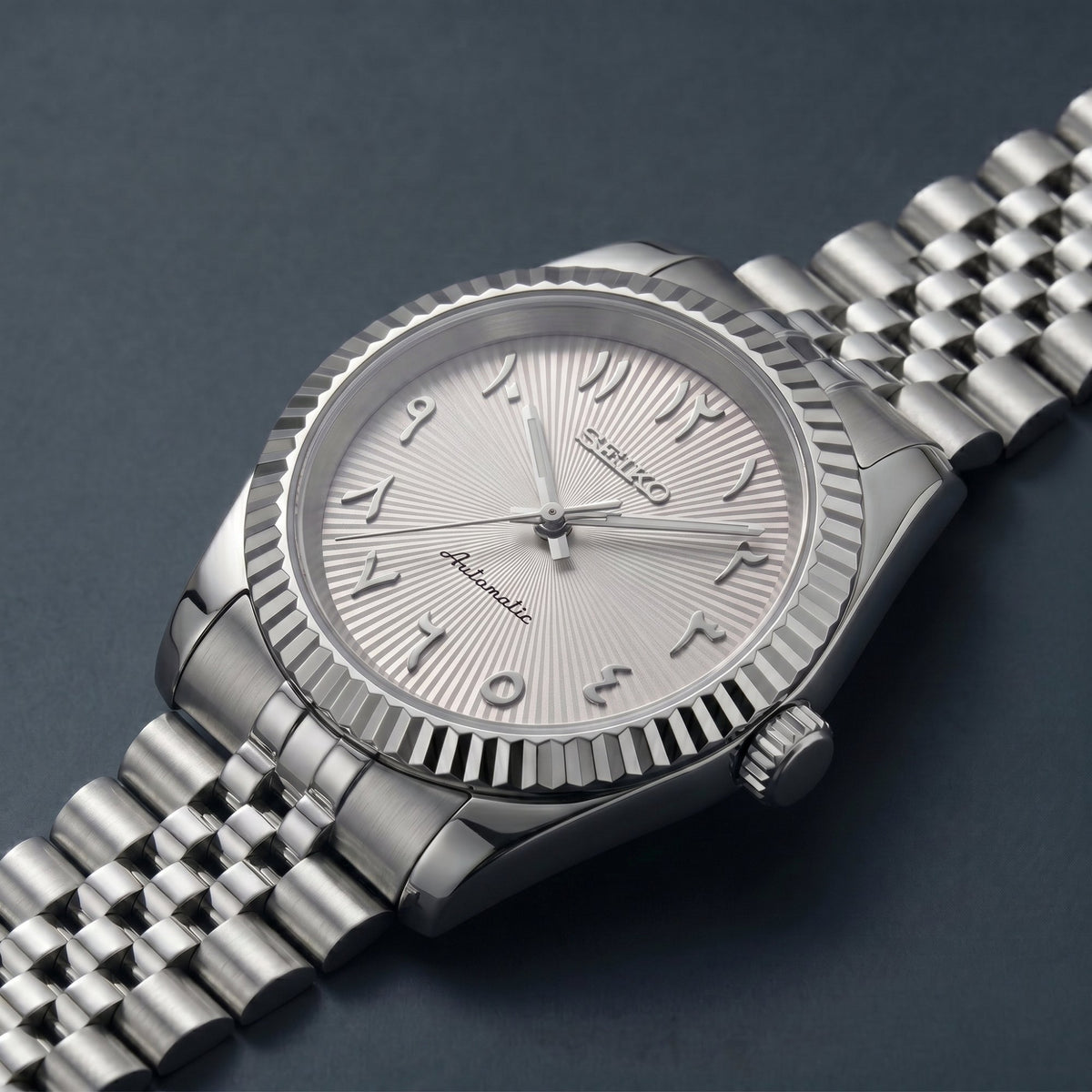 Horalys - Montre Seiko Mod Datejust Arabic Blanc