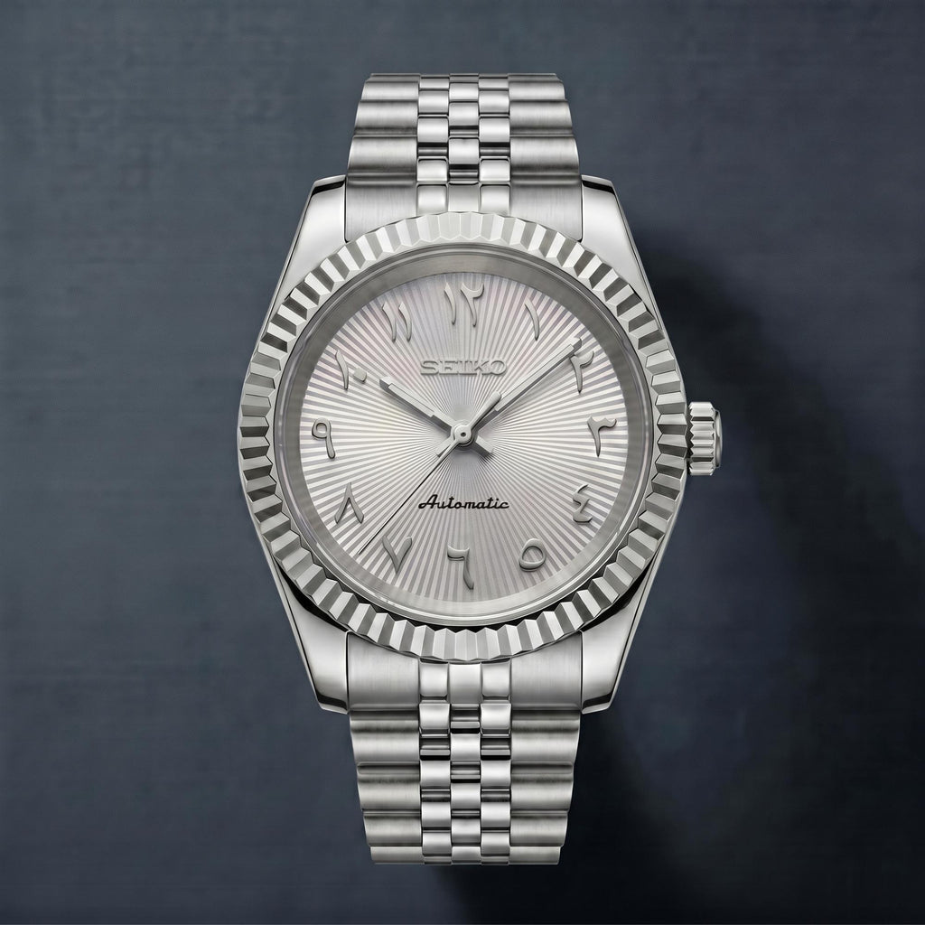 Seiko Mod Datejust Arabisch Weiß