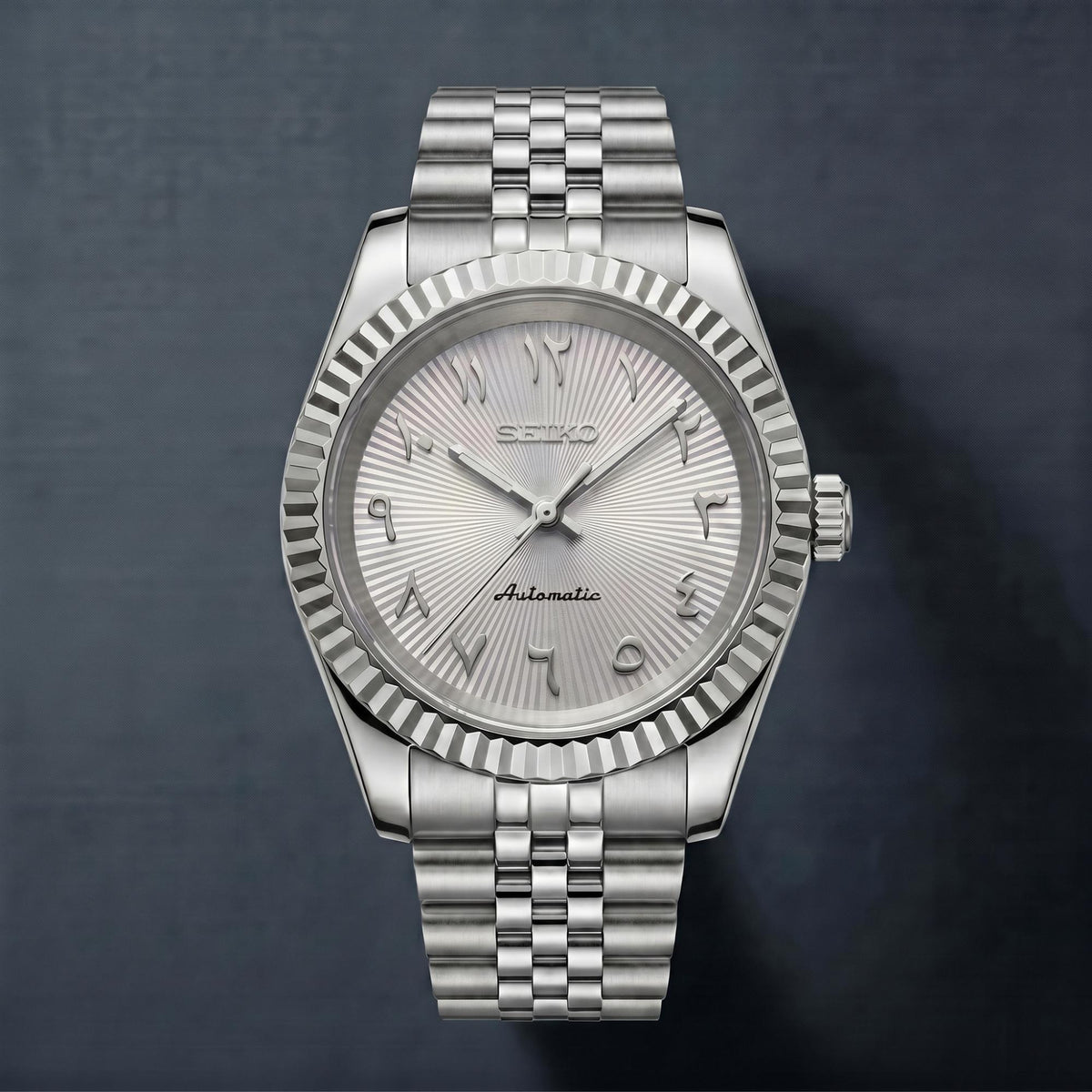 Seiko Mod Datejust Arabic Blanc