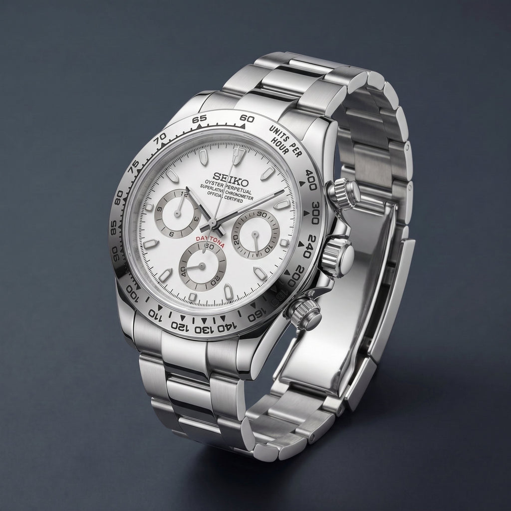 Seiko Mod Daytona Blanc
