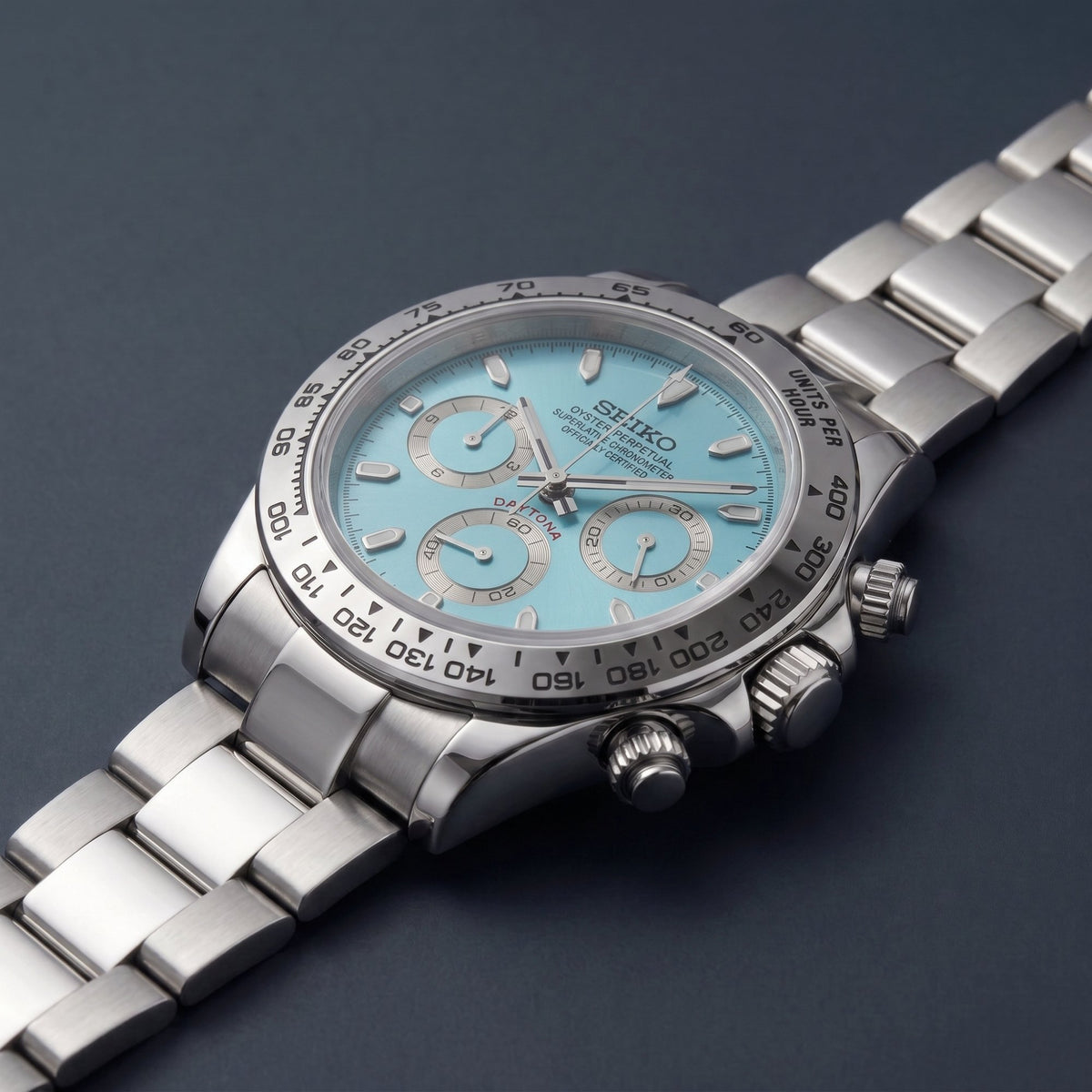 Seiko Mod Daytona Bleu