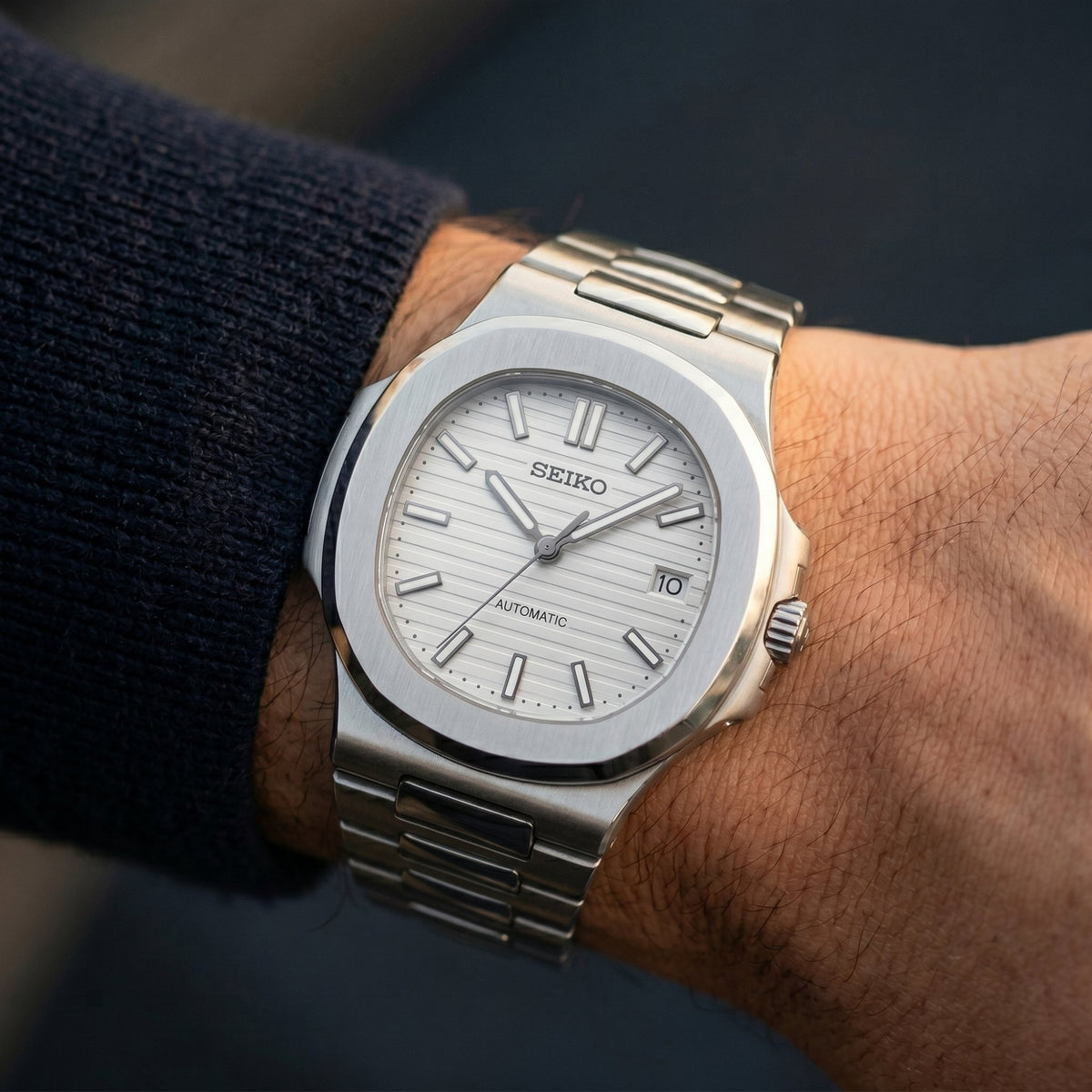 Seiko Mod Nautilus Blanc