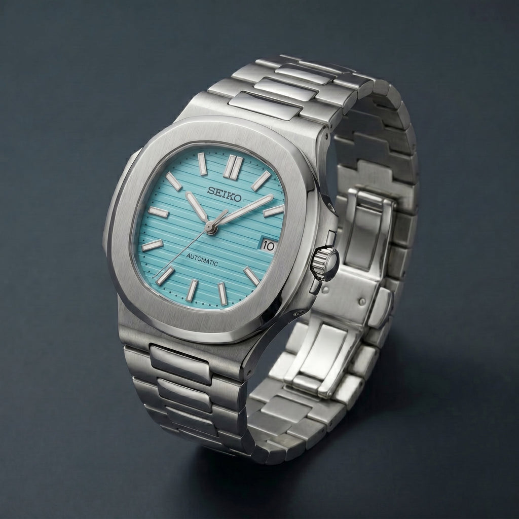 Seiko Mod Nautilus Bleu