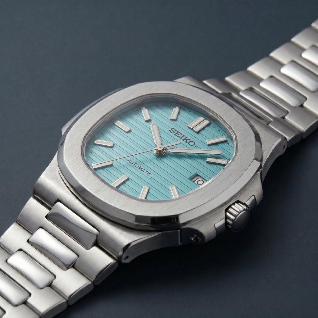 Seiko Mod Nautilus Bleu