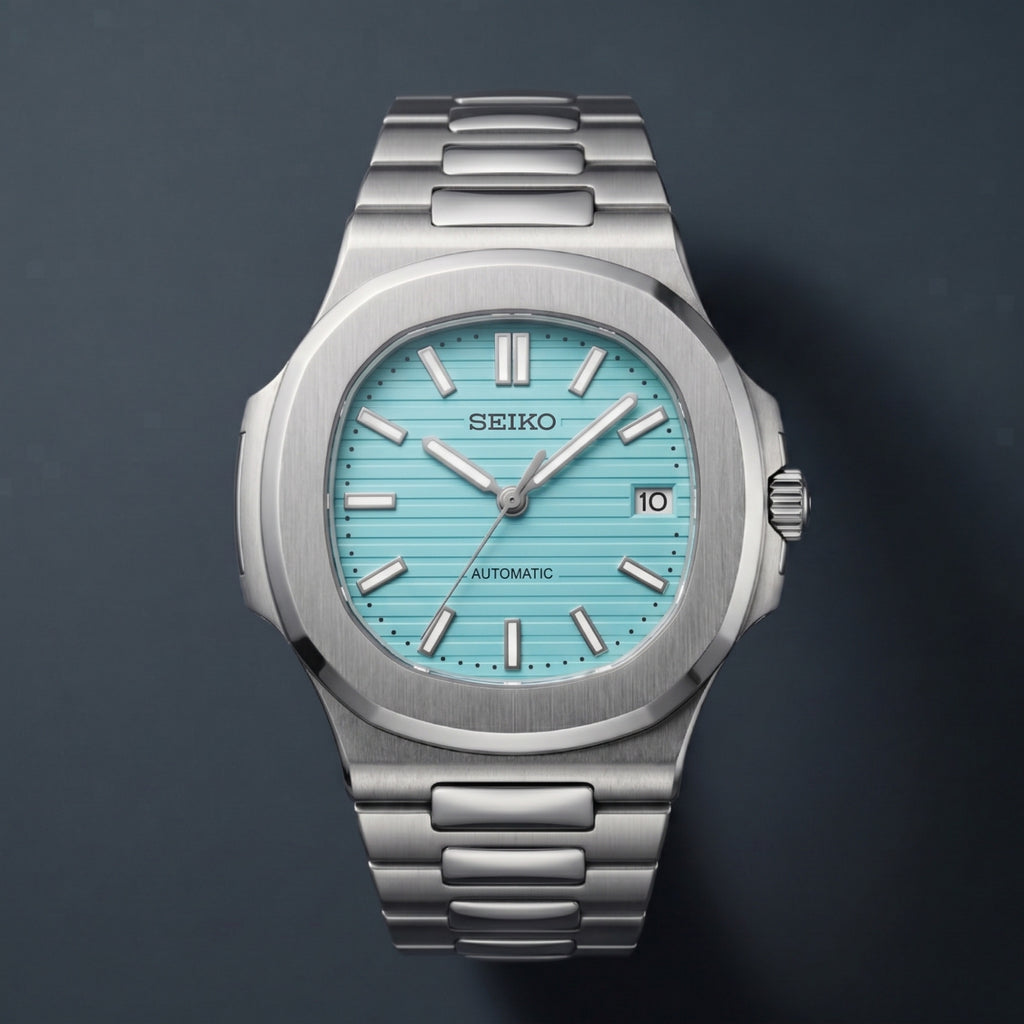 Seiko Mod Nautilus Bleu