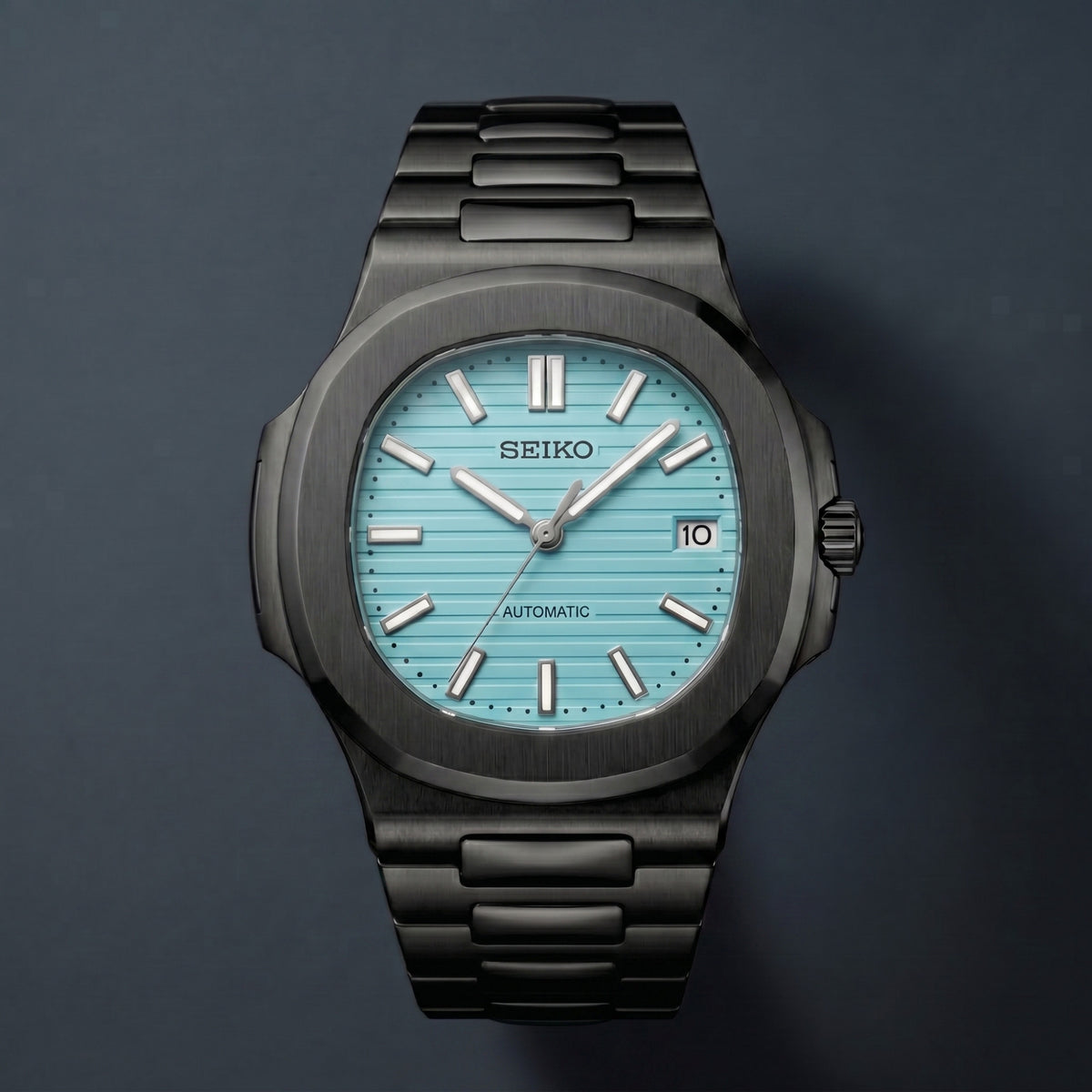 Seiko Mod Nautilus Bleu