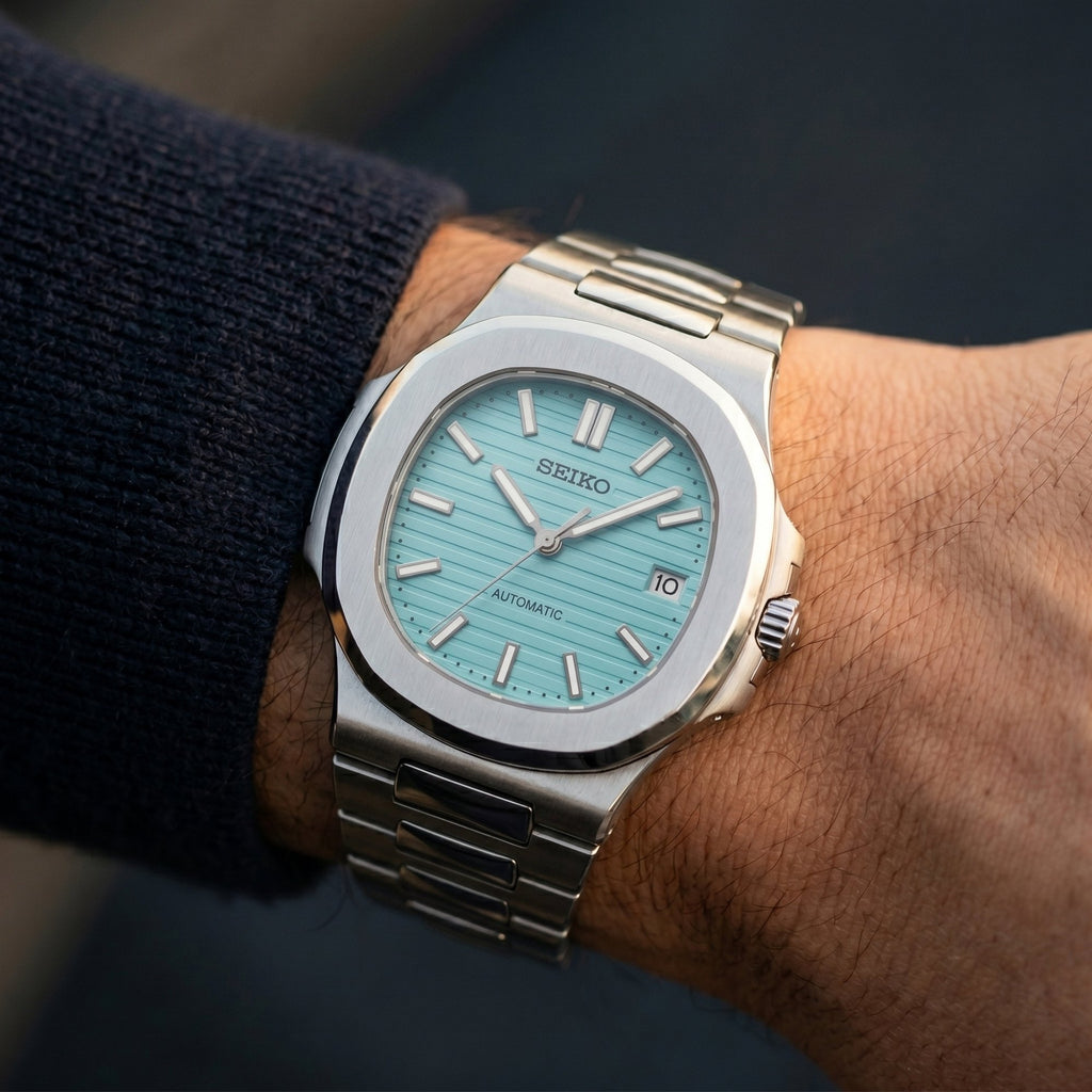 Seiko Mod Nautilus Bleu