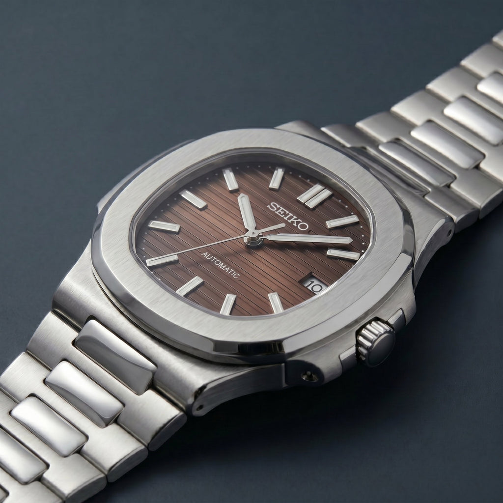 Seiko Mod Nautilus Marron