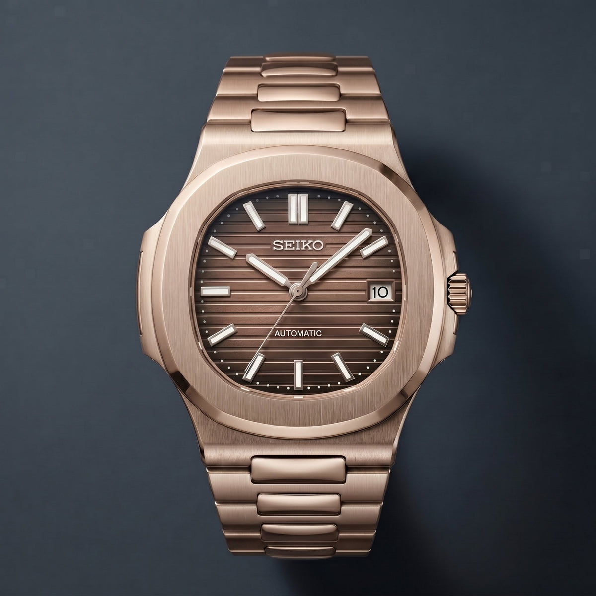 Seiko Mod Nautilus Marron