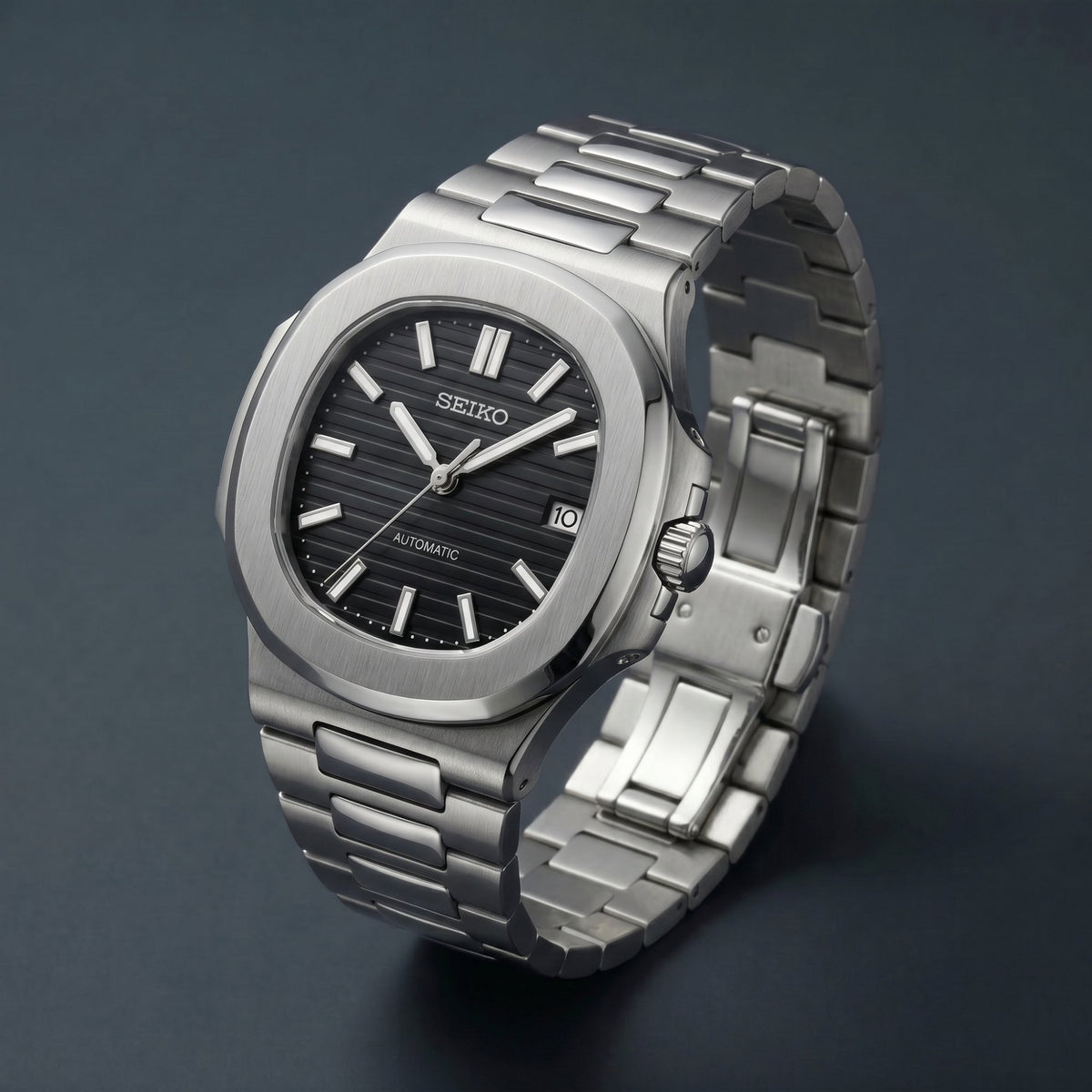 Seiko Mod Nautilus Noir