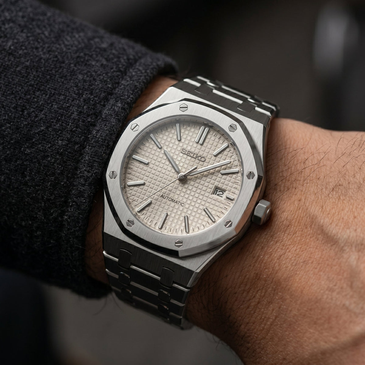 Horalys - Montre Seiko Mod Royal Oak Blanc