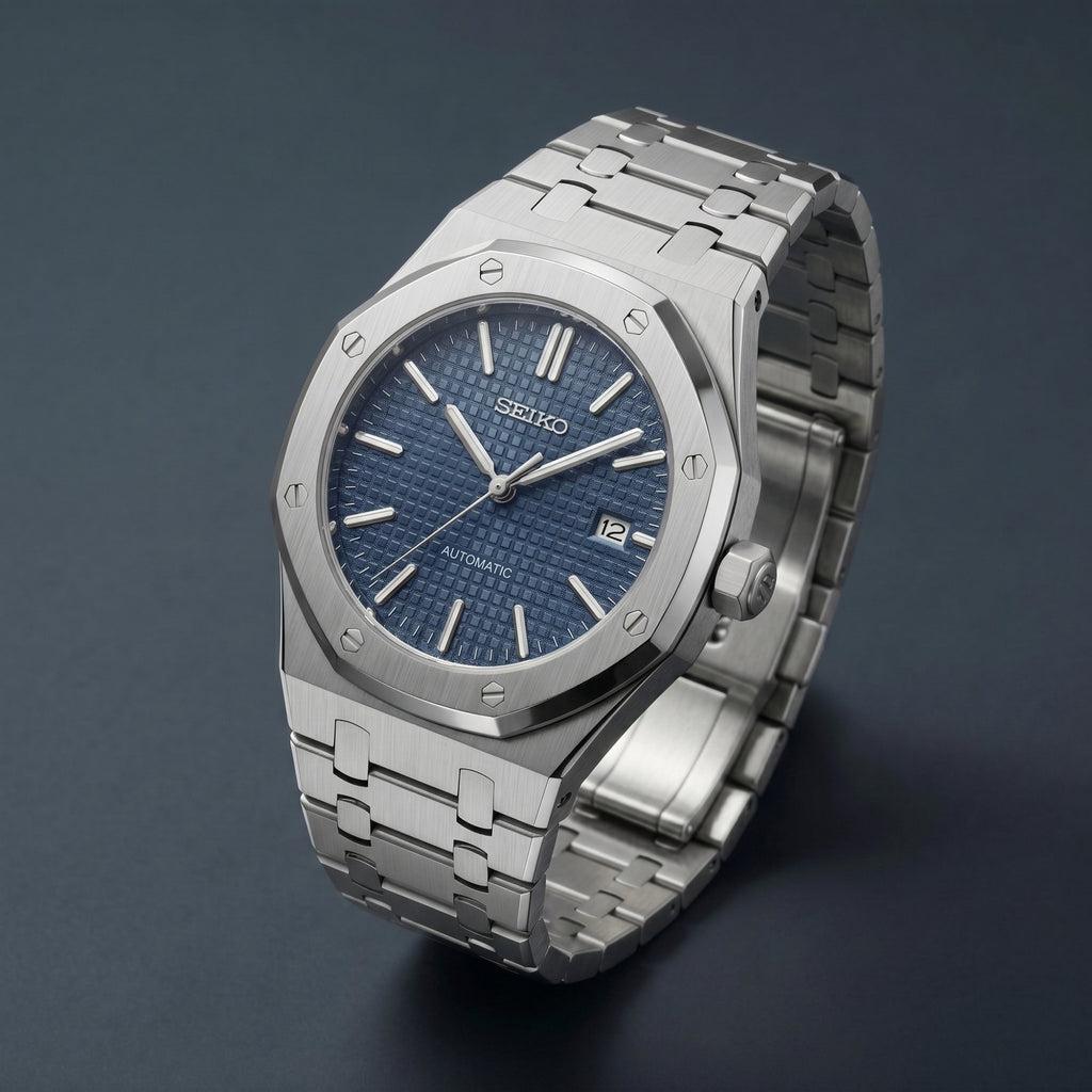 Horalys - Montre Seiko Mod Royal Oak Bleu