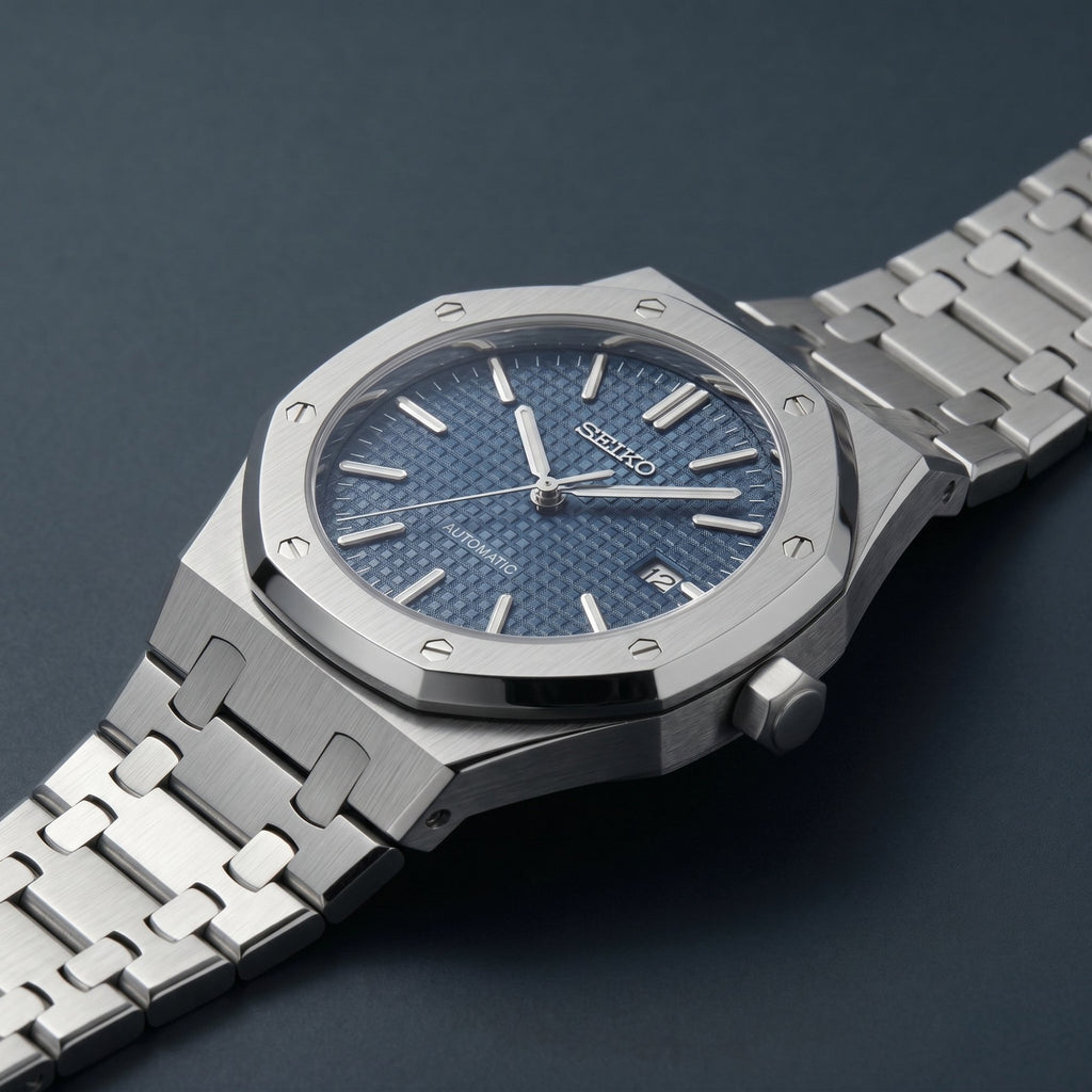 Horalys - Montre Seiko Mod Royal Oak Bleu