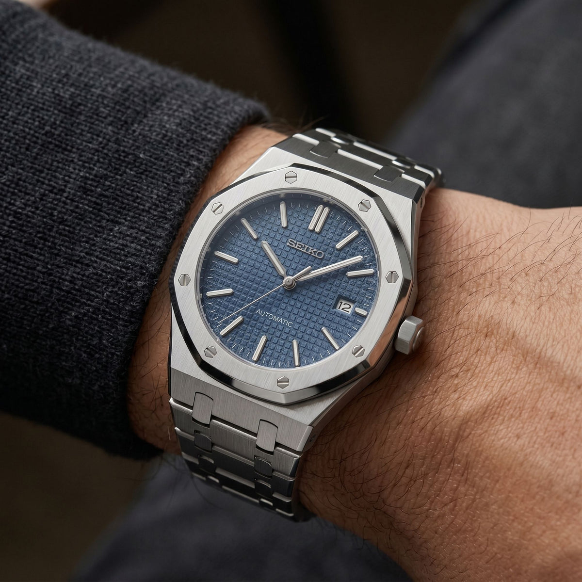 Horalys - Montre Seiko Mod Royal Oak Bleu