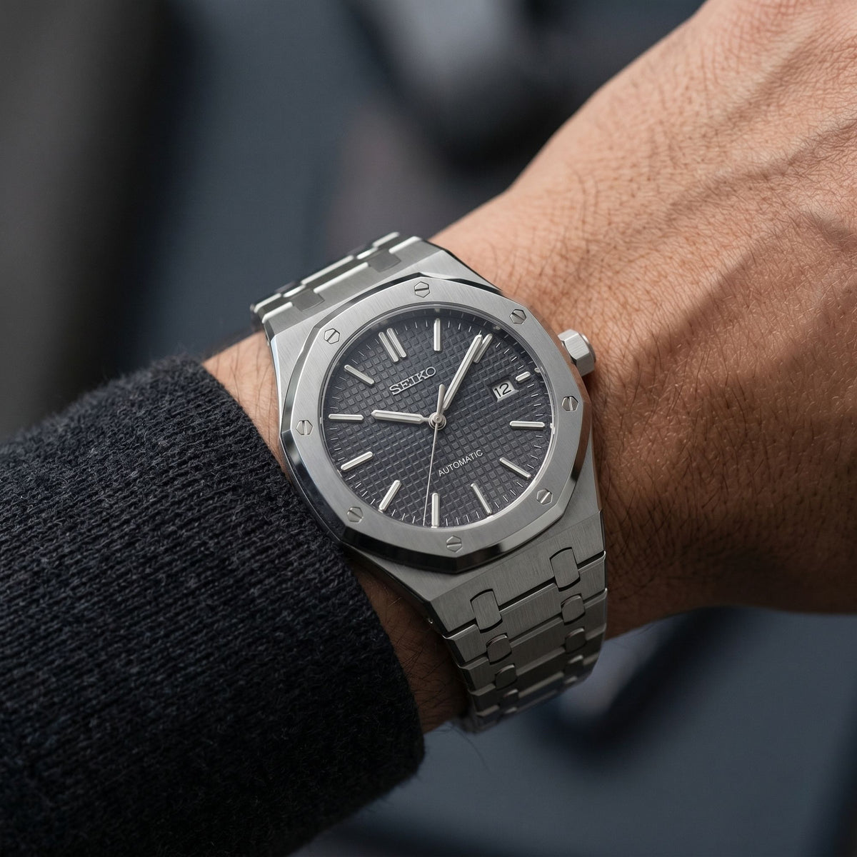 Seiko Mod Royal Oak Schwarz