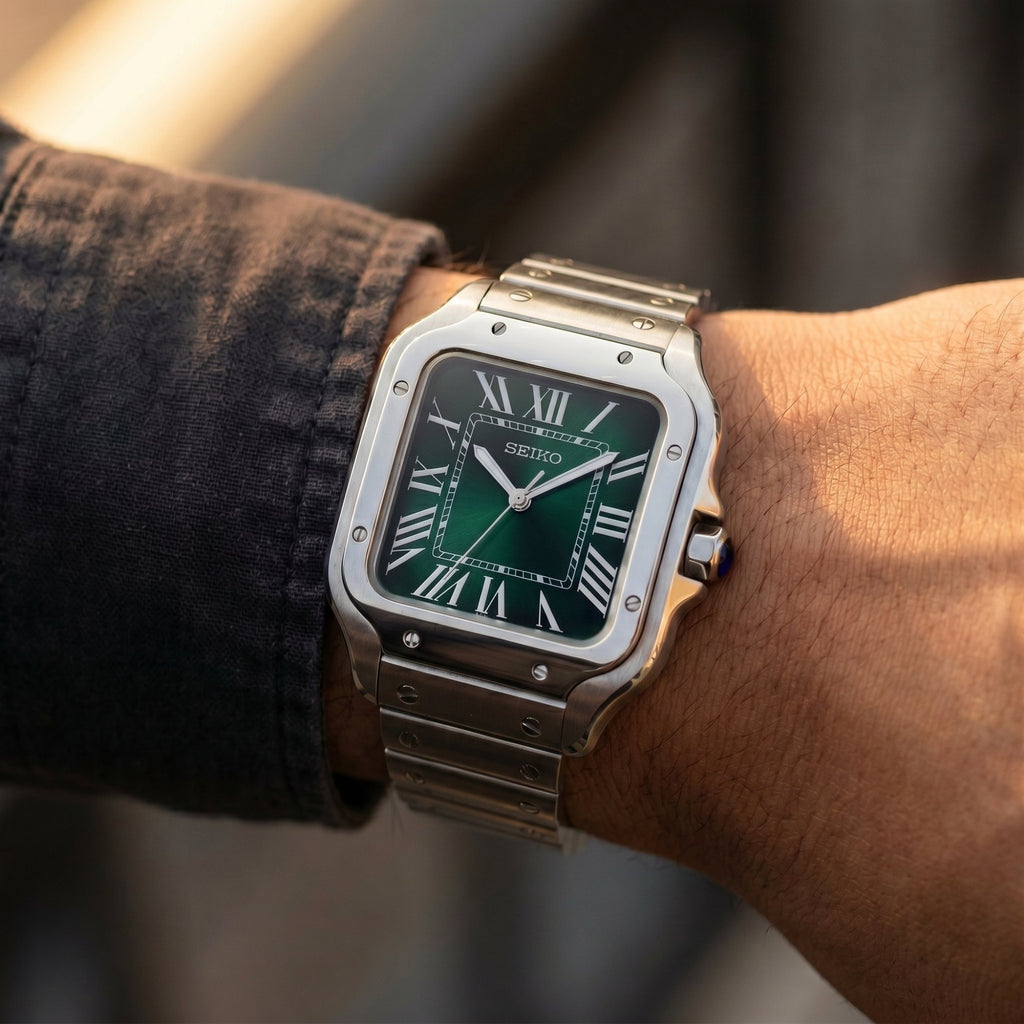 Horalys - Montre Seiko Mod Santos Vert 